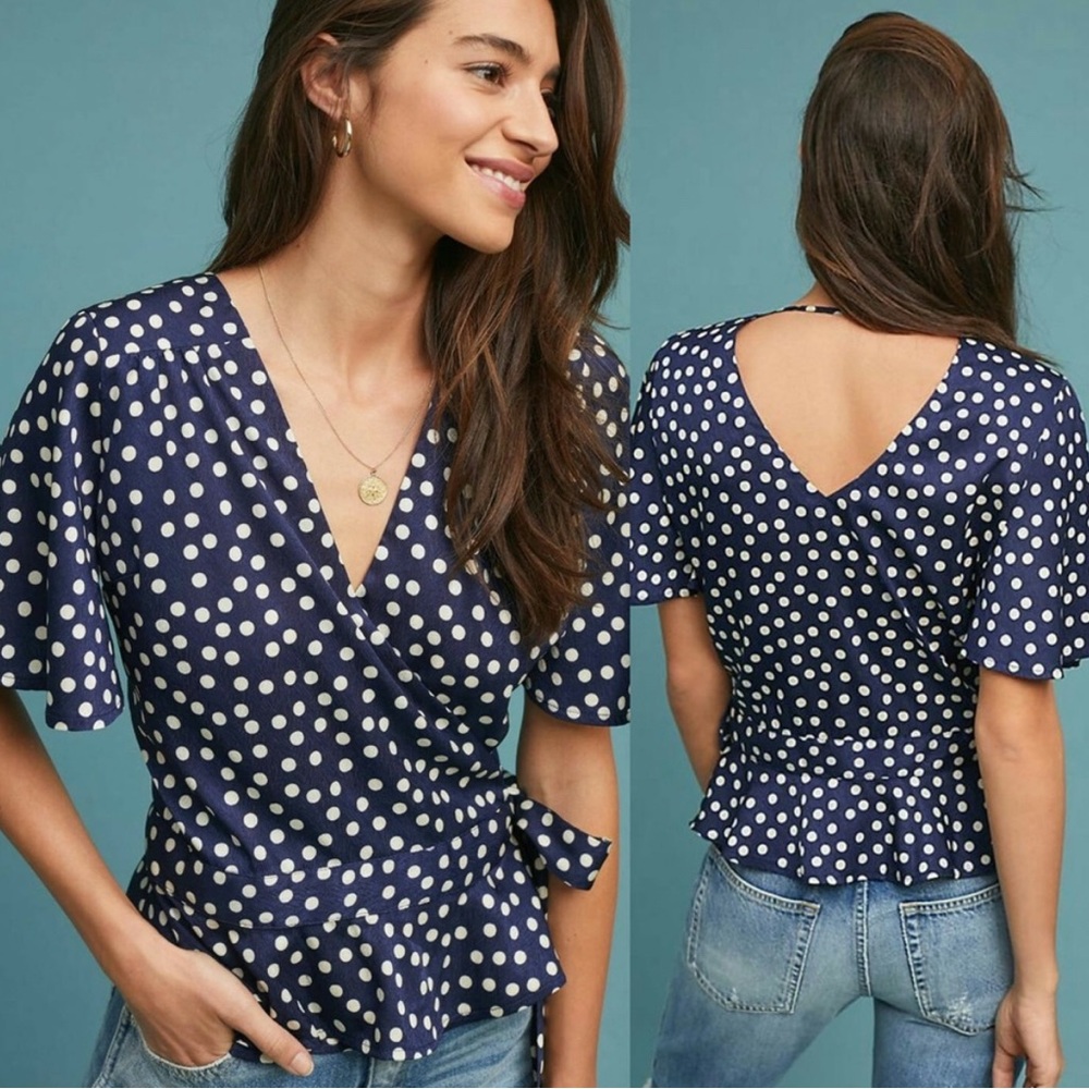 Anthropologie Polka Dot Top